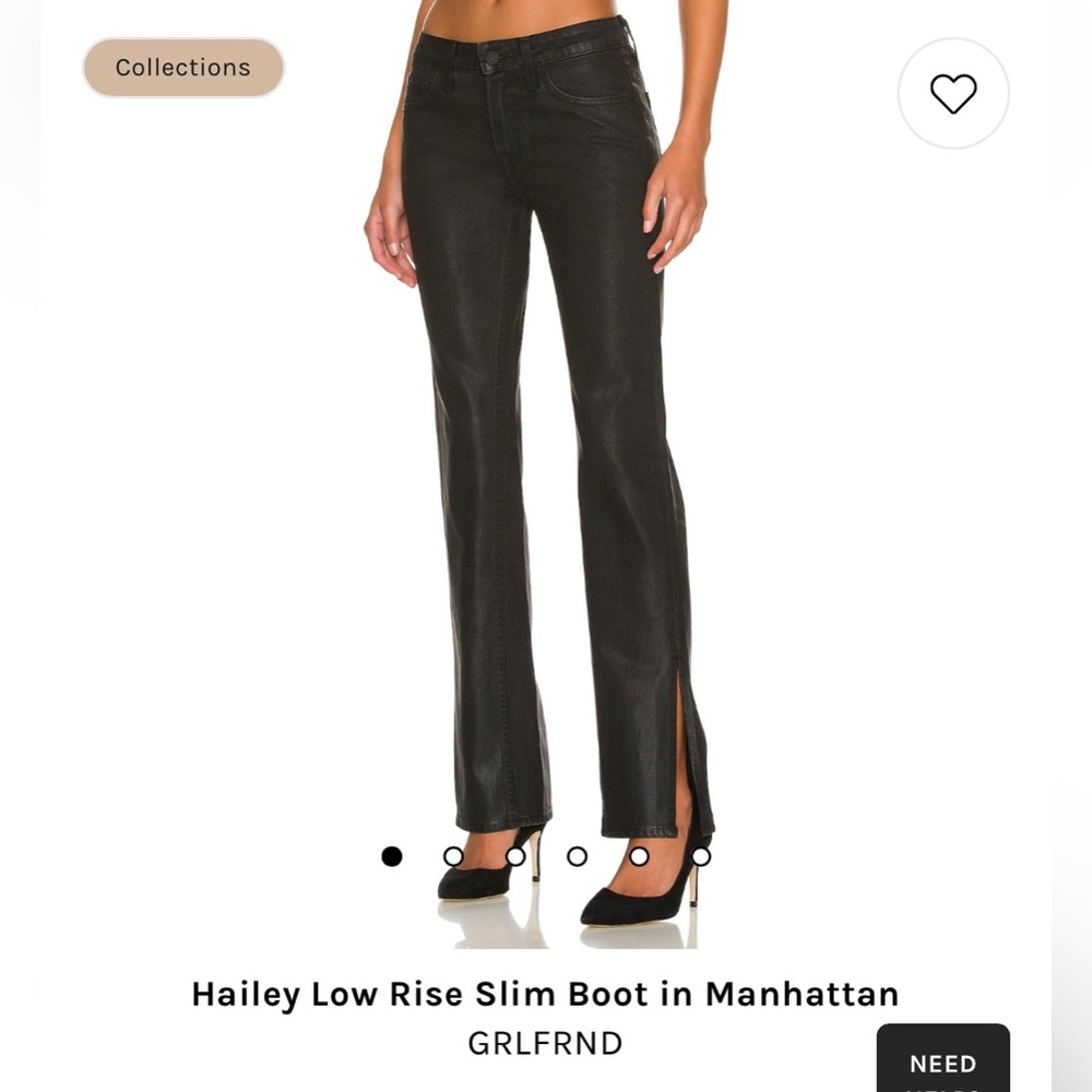 GRLFRND Hailey Low Rise Slim Boot in Manhattan |  black denim slim fit | revolve